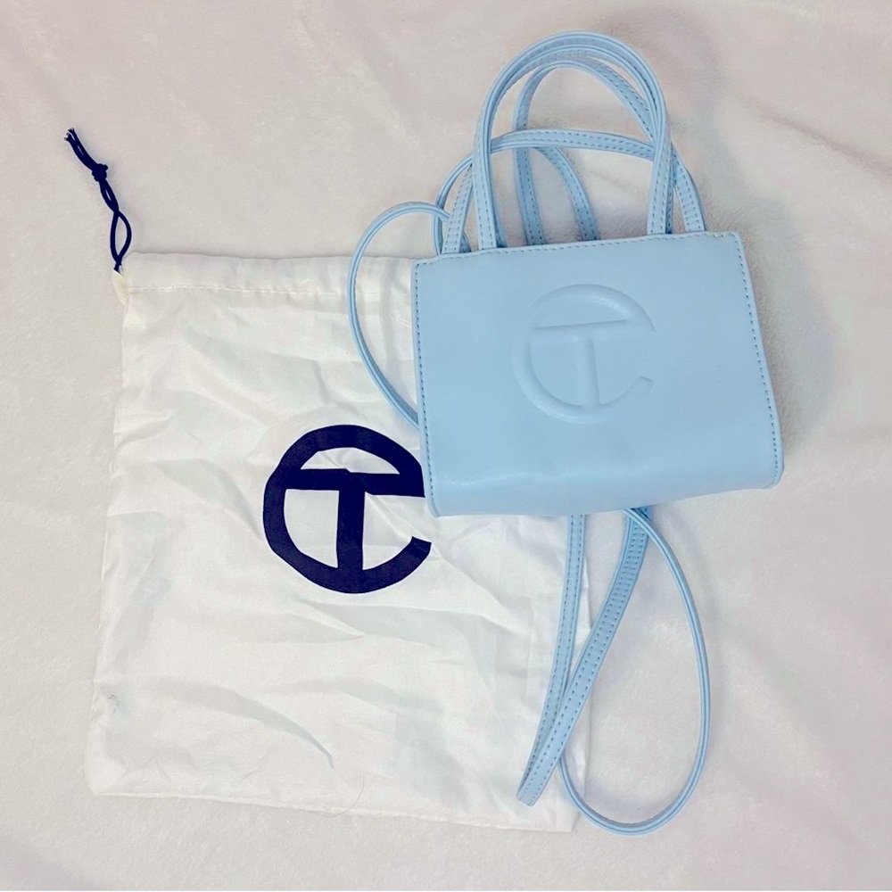 Telfar pool blue small shopping bag